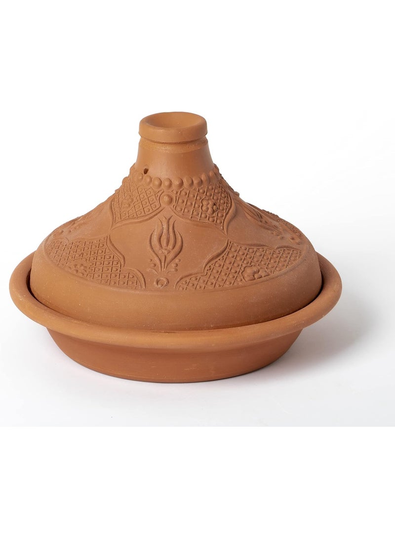 لوكسيول طاجن مغربي يدوي من لوكسيول – مصنوع بالكامل من طين طبيعي 100% خالي من الرصاص – وعاء طهي من الفخار البيئي الآمن والصحي – مناسب للاستخدام في الفرن وعلى الغاز والكهرباء (مع موزع حرارة) – تصميم مغربي تقليدي بغطاء مخروطي وقاعدة واسعة – يحافظ على الرطوبة والحرارة لتحضير أطباق لذيذة وغنية بالنكهات – طقم مكوّن من قطعتين: قاعدة وغطاء – متوفر بحجم كبير جدًا (32x25 سم)، كبير (29x21 سم)، متوسط (26x18 سم)، صغير (21x12 سم) – بتصميمين: عادي طبيعي أو منقوش مزخرف – مصنوع يدويًا في تركيا بجودة عالية – آمن تمامًا للصحة وغير مصقول – مثالي لطهي الطواجن، اليخنات، الخضروات، اللحوم، الدواجن، الأسماك – تصميم مميز لمن يحبون الطهي الشرقي التقليدي – هدية فريدة لعشاق المطبخ المغربي - Image 1