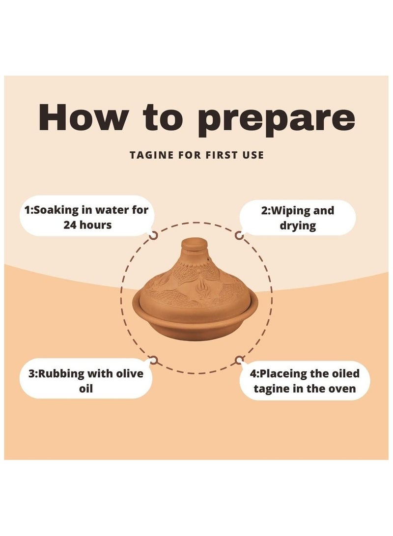 لوكسيول طاجن مغربي يدوي من لوكسيول – مصنوع بالكامل من طين طبيعي 100% خالي من الرصاص – وعاء طهي من الفخار البيئي الآمن والصحي – مناسب للاستخدام في الفرن وعلى الغاز والكهرباء (مع موزع حرارة) – تصميم مغربي تقليدي بغطاء مخروطي وقاعدة واسعة – يحافظ على الرطوبة والحرارة لتحضير أطباق لذيذة وغنية بالنكهات – طقم مكوّن من قطعتين: قاعدة وغطاء – متوفر بحجم كبير جدًا (32x25 سم)، كبير (29x21 سم)، متوسط (26x18 سم)، صغير (21x12 سم) – بتصميمين: عادي طبيعي أو منقوش مزخرف – مصنوع يدويًا في تركيا بجودة عالية – آمن تمامًا للصحة وغير مصقول – مثالي لطهي الطواجن، اليخنات، الخضروات، اللحوم، الدواجن، الأسماك – تصميم مميز لمن يحبون الطهي الشرقي التقليدي – هدية فريدة لعشاق المطبخ المغربي - Image 5
