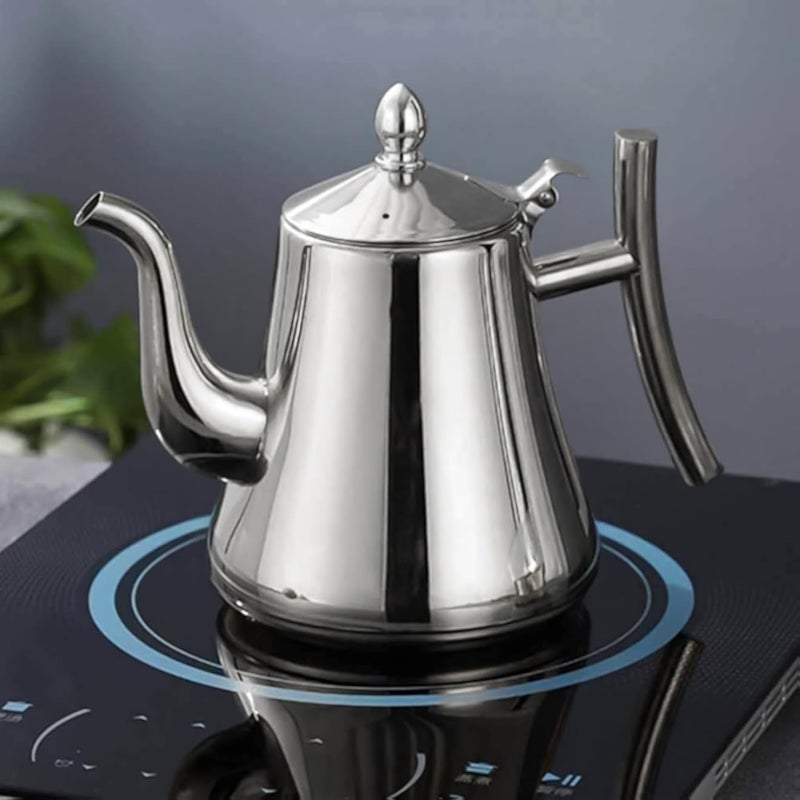 ثلاجة (إبريق شاي من الفولاذ المقاوم للصدأ، إبريق قهوة مع مصفاة، غليان سريع، متين وصحي سعة 2 لتر)