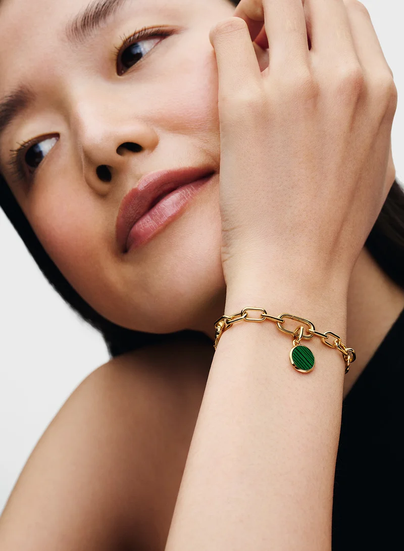 باندورا Engravable Round 14K Gold-Plated Mini Medallion