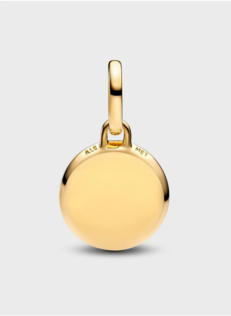 باندورا Engravable Round 14K Gold-Plated Mini Medallion