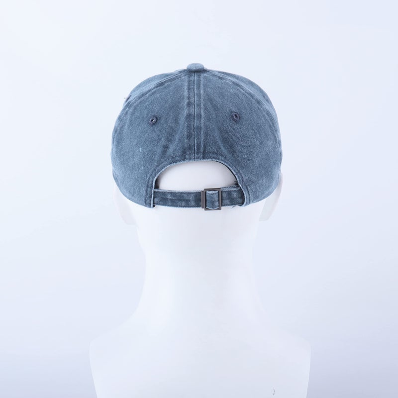 LANGZHEN Unisex Baseball Cap 100% Cotton Fits Men Women Washed Denim Adjustable Dad Hat(Denim Blue) - Image 5