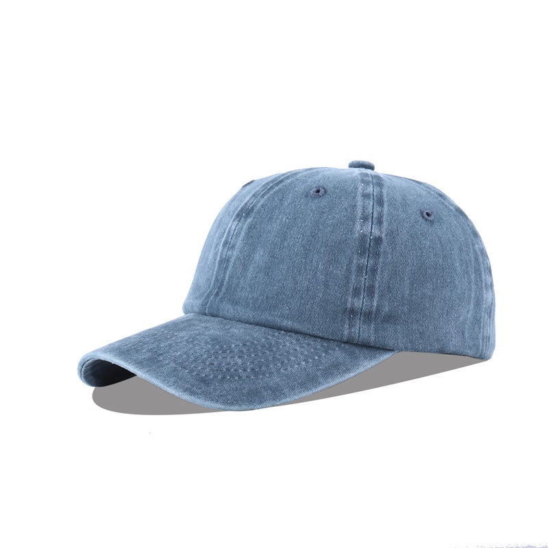 LANGZHEN Unisex Baseball Cap 100% Cotton Fits Men Women Washed Denim Adjustable Dad Hat(Denim Blue) - Image 1
