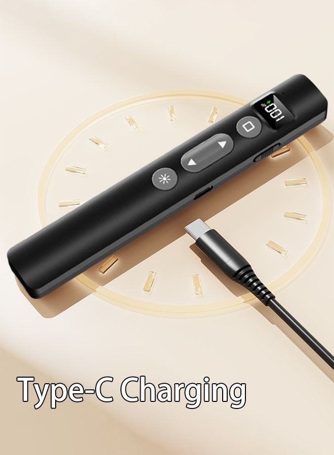 Hanayo 2.4Ghz USB Wireless Presenter Flip Pen Rechargeable Wireless Presentation PPT Remote Control for PowerPoint Presentation Clicker for PC MAC Laptop(Black) - Image 4