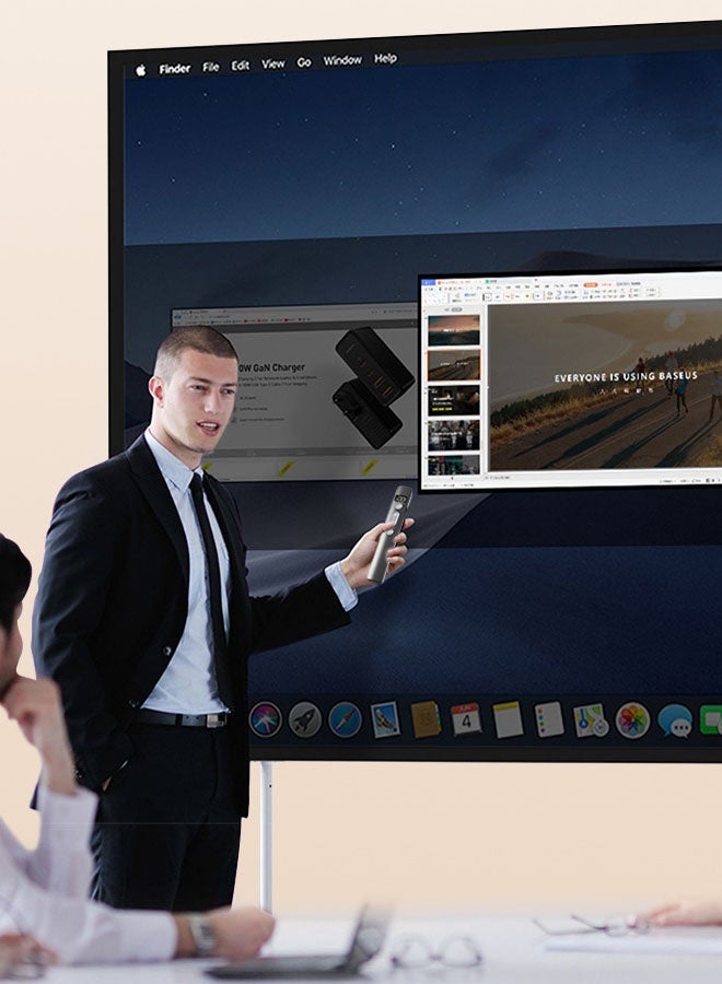 Hanayo 2.4Ghz USB Wireless Presenter Flip Pen Rechargeable Wireless Presentation PPT Remote Control for PowerPoint Presentation Clicker for PC MAC Laptop(Black) - Image 3