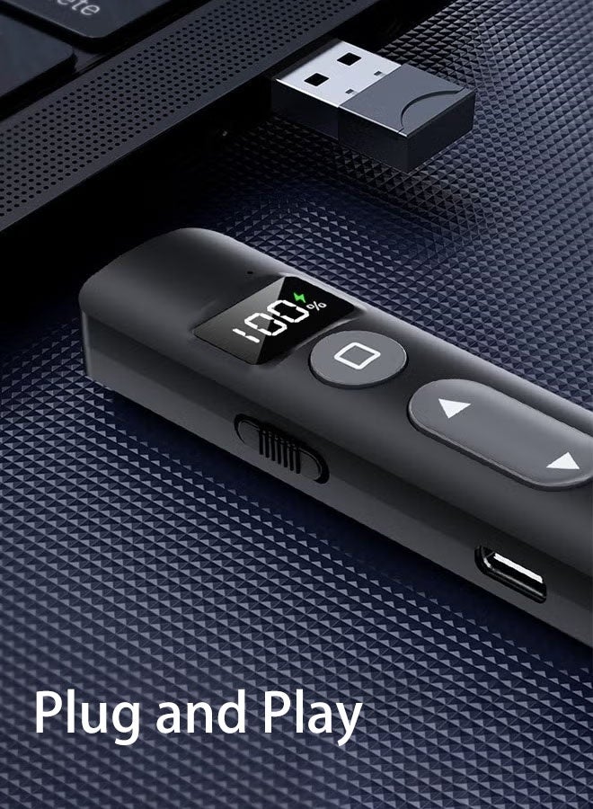 Hanayo 2.4Ghz USB Wireless Presenter Flip Pen Rechargeable Wireless Presentation PPT Remote Control for PowerPoint Presentation Clicker for PC MAC Laptop(Black) - Image 5