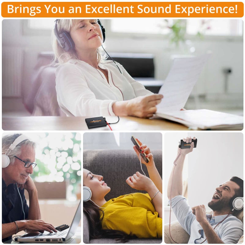 Neoteck Portable 3.5mm Headphone Amplifier Two-Stage Gain Switch, 16-300 Ohm, Aluminum Matte Surface - Image 5