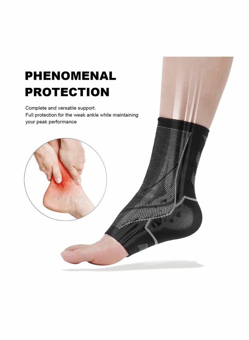 Y&D 2 Pack Ankle Brace Anti-Slip Breathable Compression Support Sleeve(L) - Image 3