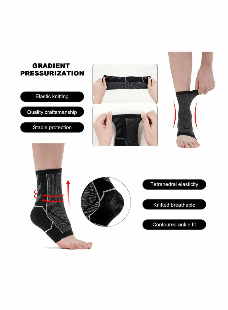 Y&D 2 Pack Ankle Brace Anti-Slip Breathable Compression Support Sleeve(L) - Image 5