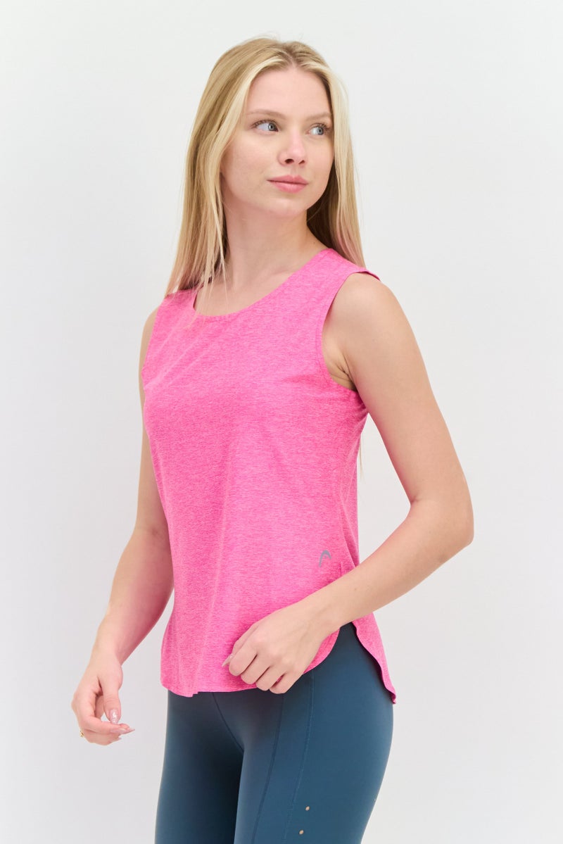 HEAD Women Slim Fit Short Sleeve Outdoor Tank Top, Pink - Image 2