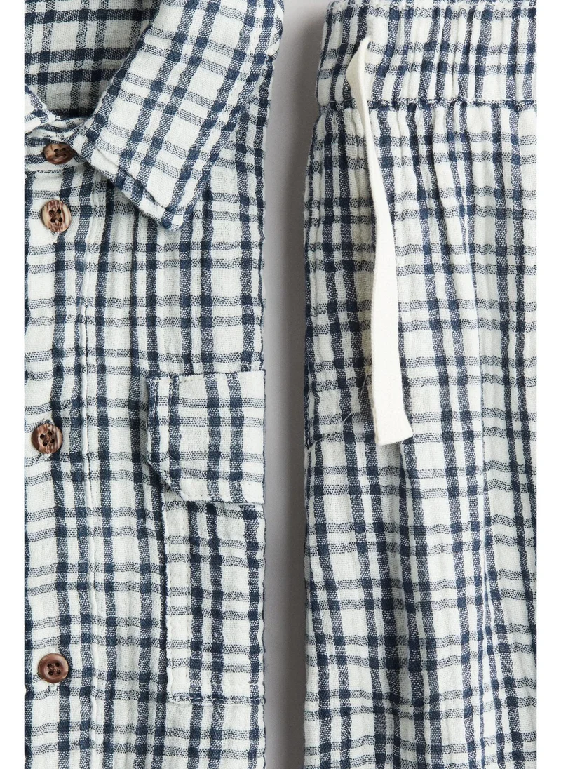 اتش اند ام 2-piece cotton muslin set