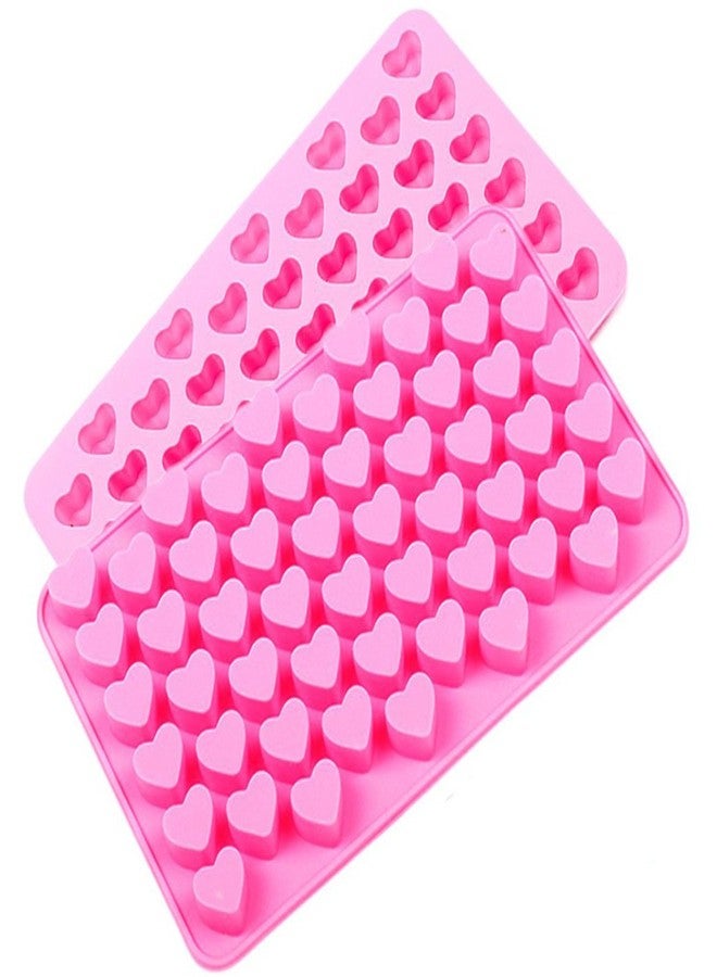 SOSOHOME Silicone Mini Heart 55-Cavity Molds for Baking, Heart Shape Ice Cube Candy Chocolate Mold, Valentine Candy Molds, Pack of 2 - Image 1