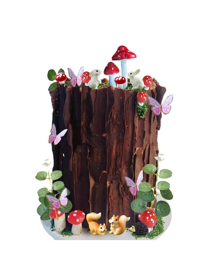 GmakCeder Woodland Animal Cake Toppers Forest Mushroom Cake Decor for Baby Shower Birthday Woodland Theme Party Decorations - Image 1
