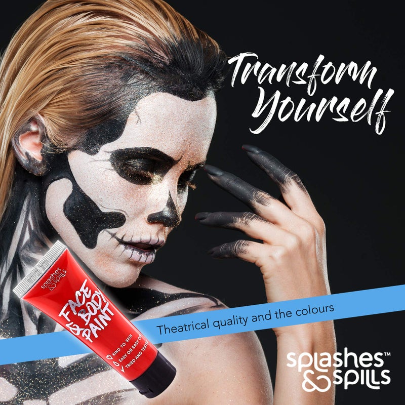 Splashes & Spills Face and Body Paint Cream, 30ml - Pretend Costume and Dress Up Makeup by Splashes & Spills (Red) - Image 5