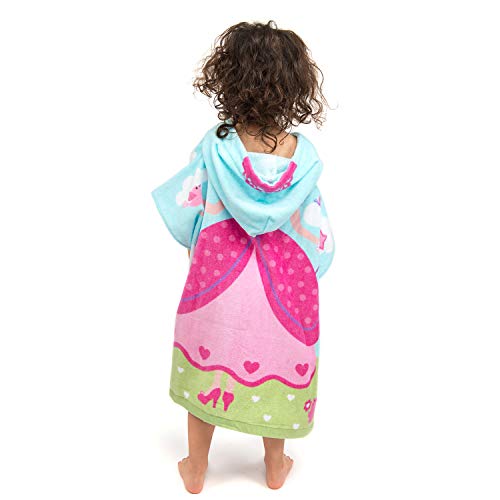 Florica Hooded Bath Towels for Girls Kids Toddlers Children 2 to 6 Years Old Cotton Ultra Soft Absorbent Poncho Beach Towel for Pool Swim Pink Large Size 24"x 47" in Full-Length (Lovely Princess - Image 2
