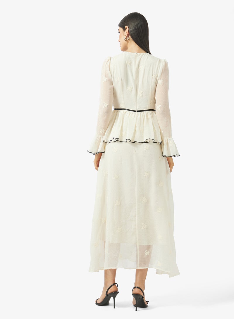 خزانة طقم بلوزة وتنورة بكسرات شفافة - Image 2