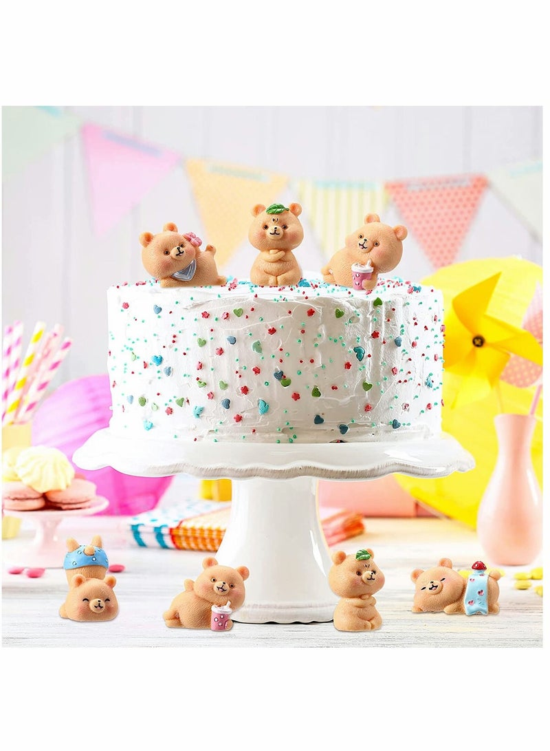 SYOSI Cake Topper, Resin Mini Bears Figurines, Bear Animal Figurines DIY Crafts Ornament, for Home Party Cake Garden Plant Pots Decorations, 15 Pcs - Image 5