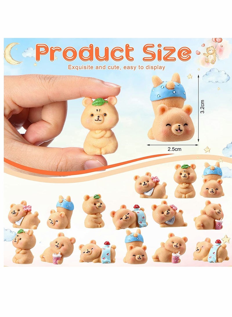 SYOSI Cake Topper, Resin Mini Bears Figurines, Bear Animal Figurines DIY Crafts Ornament, for Home Party Cake Garden Plant Pots Decorations, 15 Pcs - Image 4