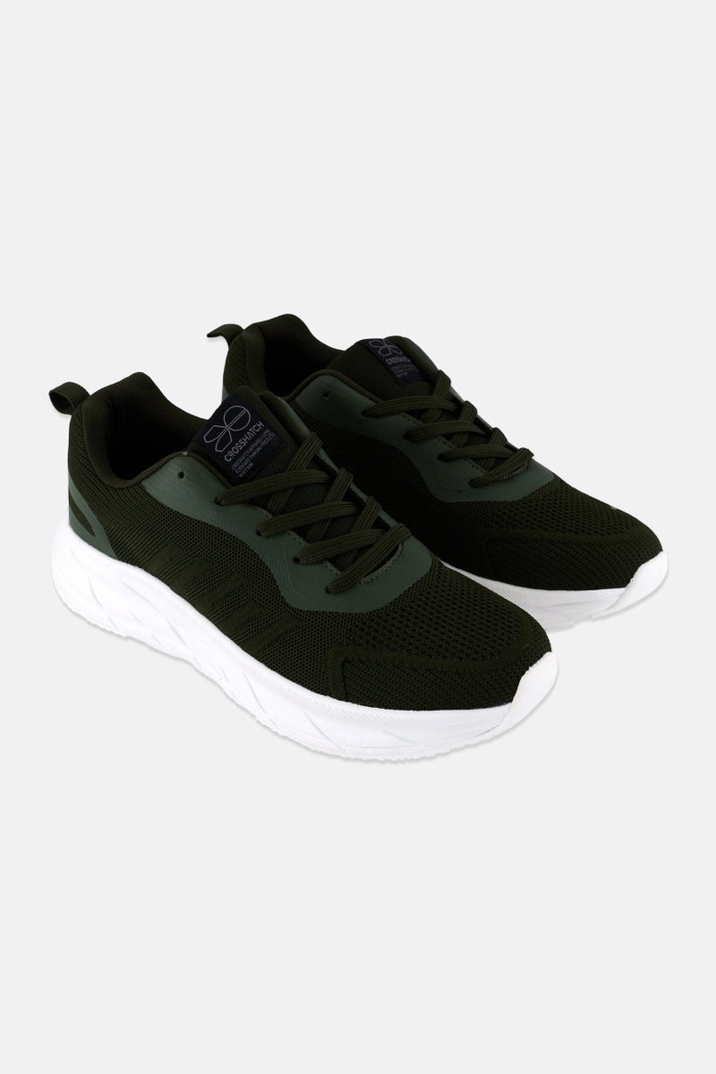 CROSSHATCH أحذية كاجوال للرجال من ليناارت، مزودة بأربطة، زيتوني - Image 1