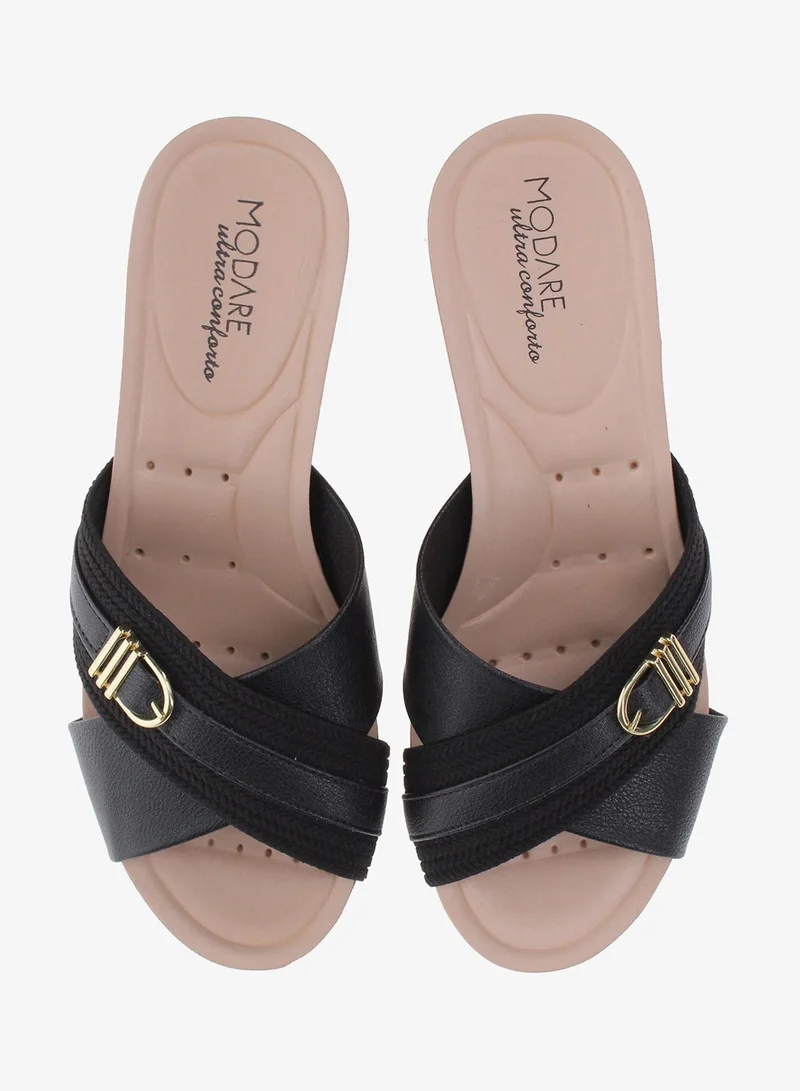 Modare Black Modare Women’s Flat Summer Footwear – Lightweight Slip-On Comfort with Stylish Casual Design for Women | Best Price UAE