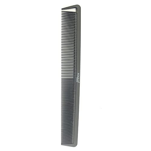 FOLELLO - Professional 6.8" Carbon Fiber Fine Tooth Cutting Comb - Anti-Static Heat Resistant Durable Lightweight Wider Tooth Hair Dressing Comb - Precision Cutting Styling Tool - Image 1