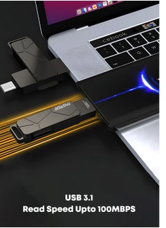Faster 512GB Dual OTG USB Type-C Flash Drive - 2 in 1 USB 3.1 Pendrive with Metal Body - High Speed Jump Drive Memory Stick with Keychain - Transfer Speed Up to 100 Mbps - For Laptop, Mobile, Smart TV, Car, Speaker  - Image 5