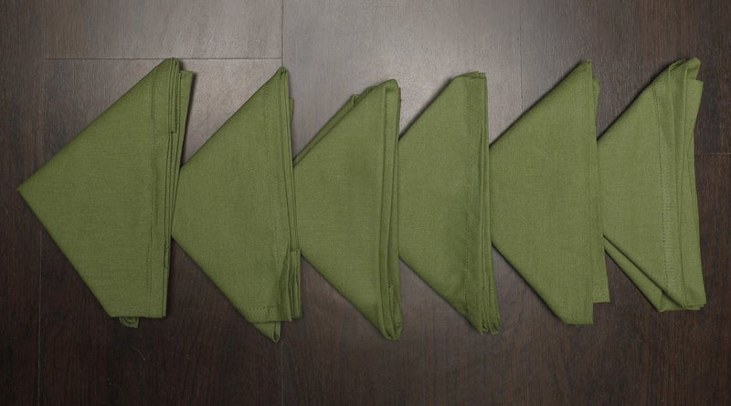 Dekor World Owl Plain Printed Green Napkin Set (Pack of 12) - Image 3