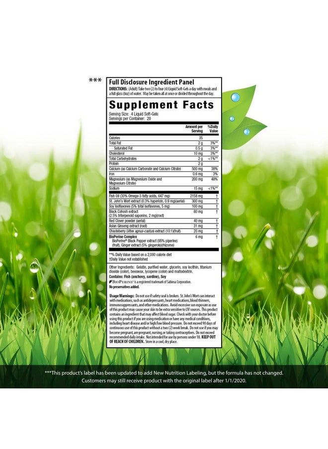 Irwin Naturals Irwin Naturals EstroPause Menopause & Women's Health Support Supplement - Powerful Herbal & Mineral Blend with Calcium, Magnesium, Black Cohosh, Chaste Tree - Enhanced Absorption - 80 Liquid Softgels  - Image 2
