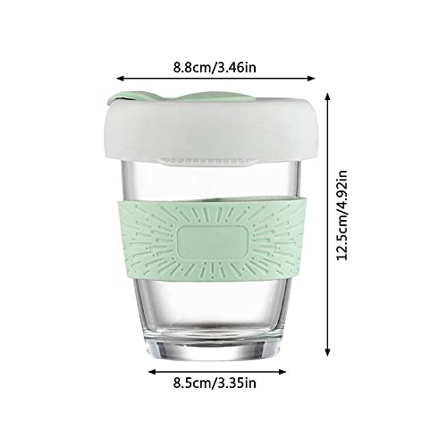 Baskety Reusable Coffee Cup Travel Coffee Mug with Lid & Silicone Drinking Cup - 350ml (Green, Pack of 2) - Image 3