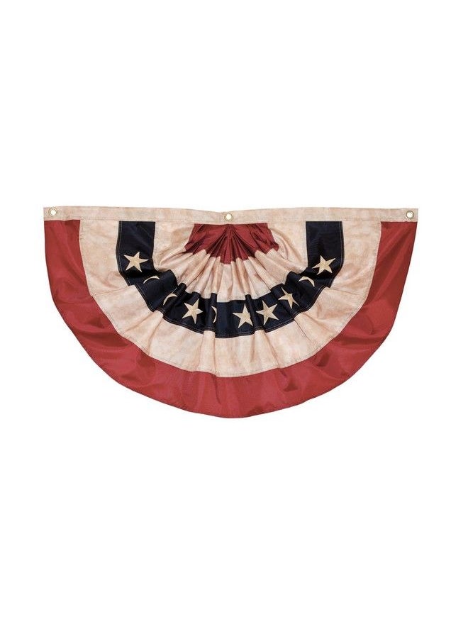 In the Breeze Pleated Fan Americana Bunting 2' X 4' Americana Bunting(Tea Stained) 4' W X 2' H (3678)  - Image 1