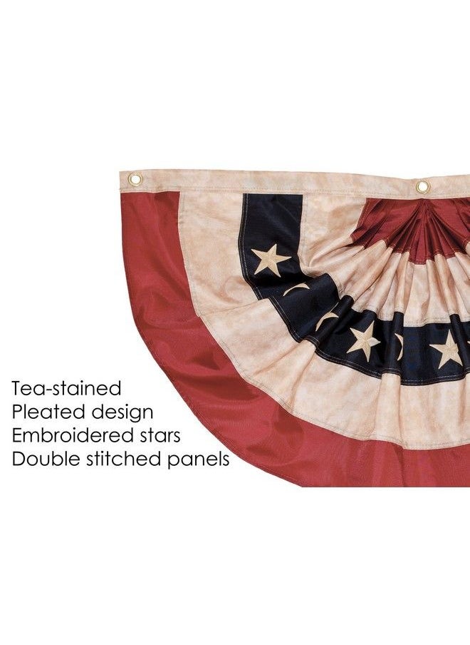 In the Breeze Pleated Fan Americana Bunting 2' X 4' Americana Bunting(Tea Stained) 4' W X 2' H (3678)  - Image 3