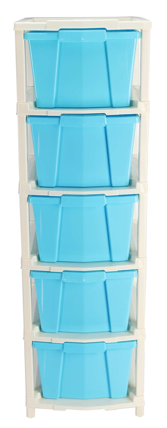 Joyful Studio 5 XlExtra large Modular Drawer made of Virgin Plastic for Home Office Parlor School Doctors Home and Kids Product Dimension 31cmx39cmx98 cm Colour Blue Tedemel - Image 5
