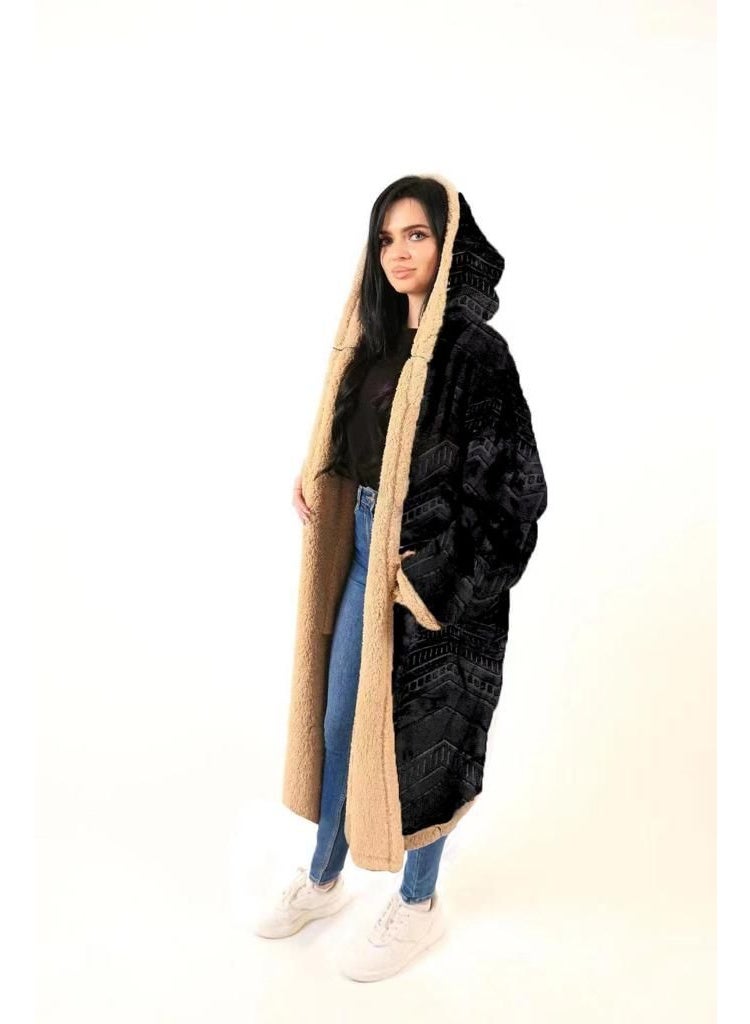 Aram A super soft velvet winter coat for men and women with a velvet lining and a thick, soft fur lining to keep you warm. - Image 2
