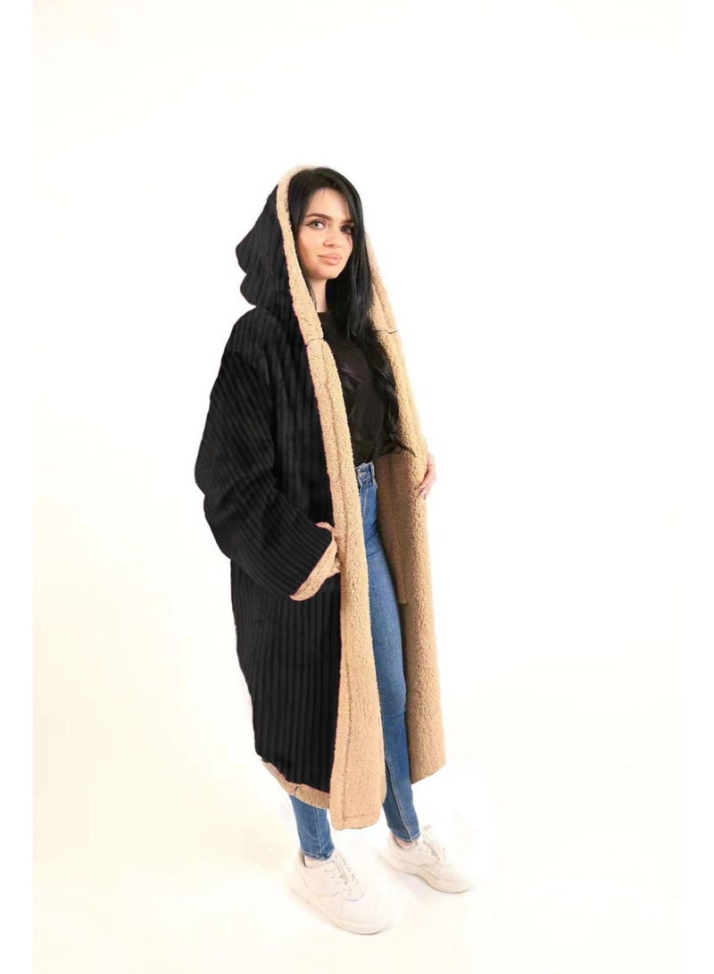 Aram A super soft velvet winter coat for men and women with a velvet lining and a thick, soft fur lining to keep you warm. - Image 1