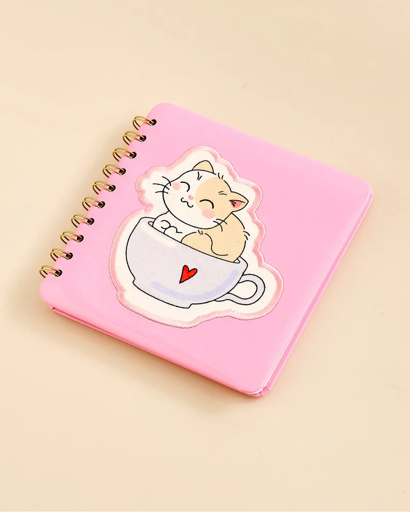 Redtag Pink Cat Printed Mini Notebook