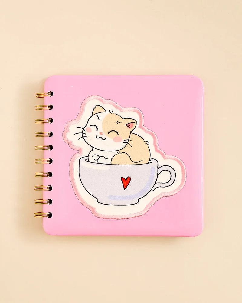 Redtag Pink Cat Printed Mini Notebook
