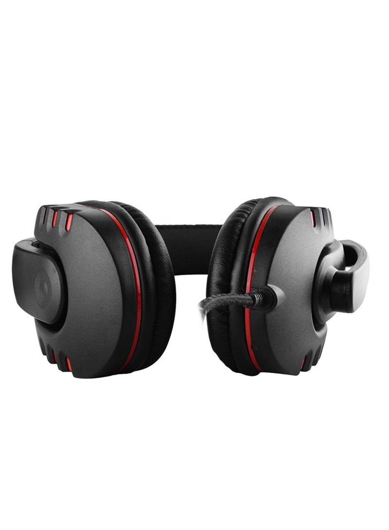 3.5mm Wired Gaming Headphones Over Ear Game Headset Noise Canceling Earphone with Microphone Volume Control for PC Laptop PS4 Smart Phone (Black/Red) - Image 2