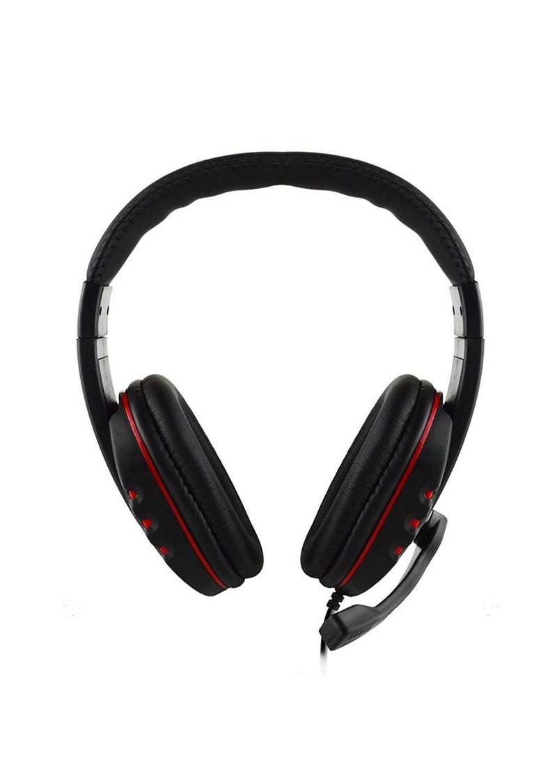 3.5mm Wired Gaming Headphones Over Ear Game Headset Noise Canceling Earphone with Microphone Volume Control for PC Laptop PS4 Smart Phone (Black/Red) - Image 4