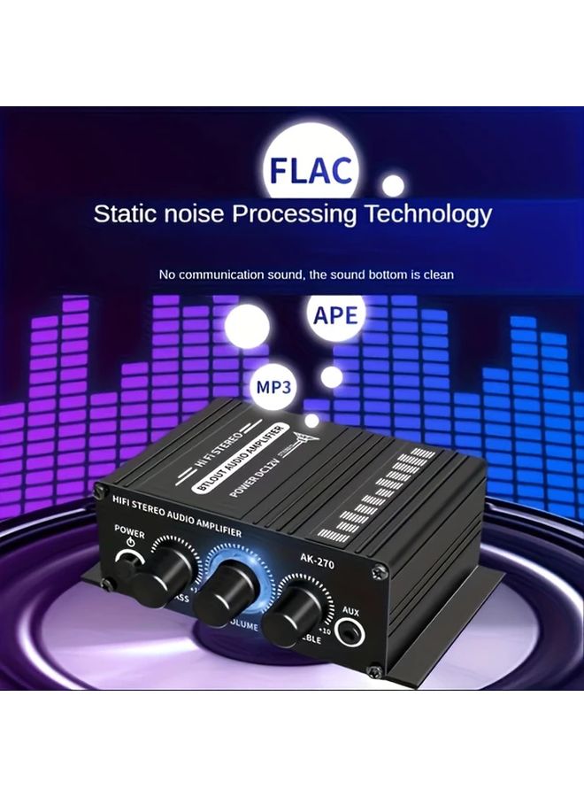 400W 2 Channel Car Audio Amplifier With Bass Boost Treble Control Aux RCA Input For Speakers - Image 4