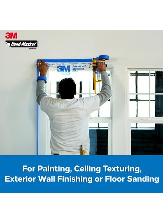 3M Hand Masker M3000 Tool For Masking Film And Paper All Tapes Widths 1 Dispenser Without Blade Yellow - Image 4