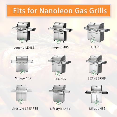 Zemibi Grill Replacement Parts for Napoleon Gas Models LEX485/605/730 LE LD485 Series Grills S81001, Stainless Steel Heat Plate Tent Shields and Heavy Duty Burner Tubes, BBQ Repair Kit, Pack of 4 - Image 3