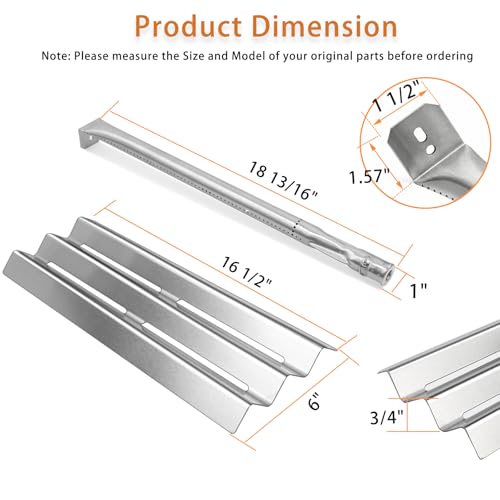 Zemibi Grill Replacement Parts for Napoleon Gas Models LEX485/605/730 LE LD485 Series Grills S81001, Stainless Steel Heat Plate Tent Shields and Heavy Duty Burner Tubes, BBQ Repair Kit, Pack of 4 - Image 2