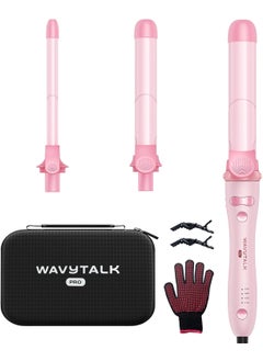 wavytalk Wavytalk Rotating Curling Iron Set Curlmaker Pro Automatic Hair Curler with 3 Sizes Ceramic Barrel 051125 for Tight  Spiral Curls and Beach Waves Effortless Get LongLasting Styling Pink 