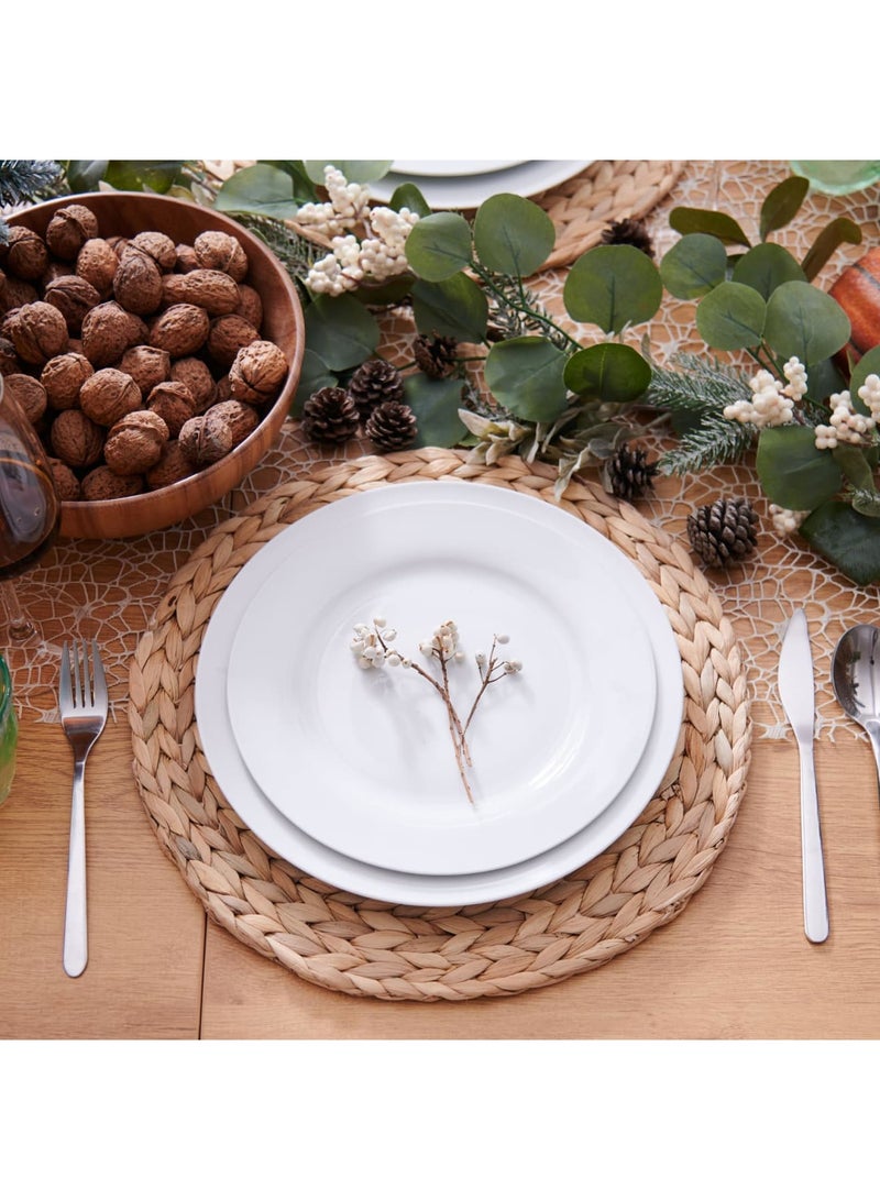 SYOSI 6 Pack Round Woven Placemats, Natural Water Hyacinth Wicker Table Mats, Braided Straw Dining Mats for Table Settings, Eco-Friendly, Durable, 13.8 Inch, Ideal for Dining Rooms, Kitchens, Weddings - Image 3