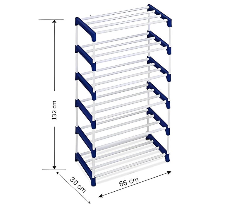 Demark DEMARK Premium 6-Tiers Shoe Rack/Multipurpose Storage Rack with Dustproof Cover (Iron Pipes, Non Woven Fabric, Plastic Connector 6-Layer-Book Shelf) - Image 2