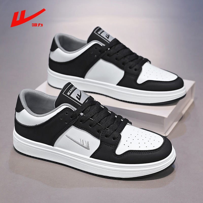 Warrior Men''s Shoes 2026 Spring and Autumn New Black and White Casual Waterproof Middle School Student Sports Women''s White Sneakers Couple''s Skate Shoes - Image 2