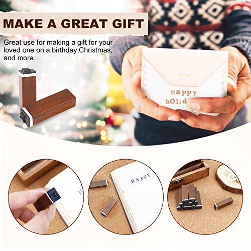 UCEC 70pcs Alphabet Stamps for Clay, Rubber Letter Stamps for Crafting, Wooden Letter Number and Symbol Stamp Set for Scrapbooking Supplies DIY Craft Card Making - Image 3