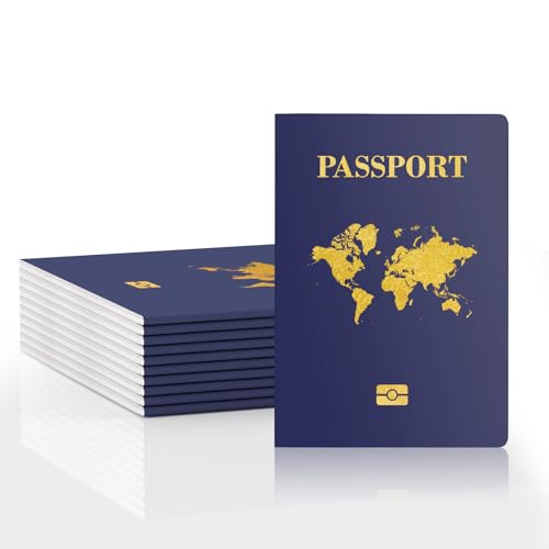 WAHXIAOSW 10 Pcs Kids Passport Book Blank Fake Passport Notebooks for Pretend Travel Party Supplies School Projects TravelThemed Events - Image 1