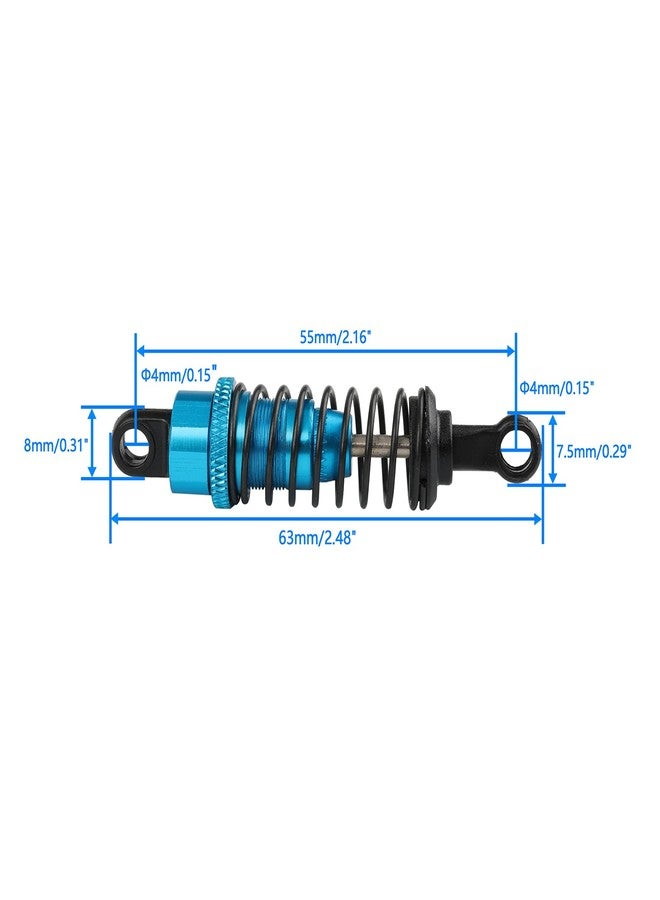 Rchobbytop 4PCS/Set Aluminum Shock Absorbers Assembled Damper Replacement A949-55 for WLtoys 1/18 RC Car A949 A959 A969 A979 K929 A959-B A969-B A979-B K929-B, Light Blue - Image 2