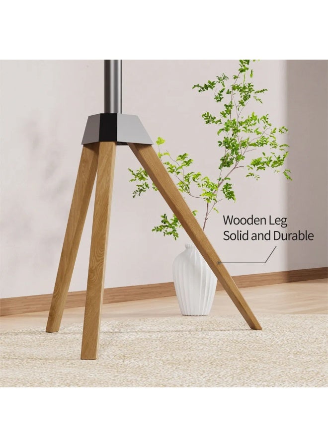 FlashHawk Wood TV Tripod Stand for 32-65 Inch LED TV | Heavy-Duty 45KG Capacity Tripod TV Mount | ±25° Rotation | Cable Management and Safety Lock for Living Room/Office - Image 4
